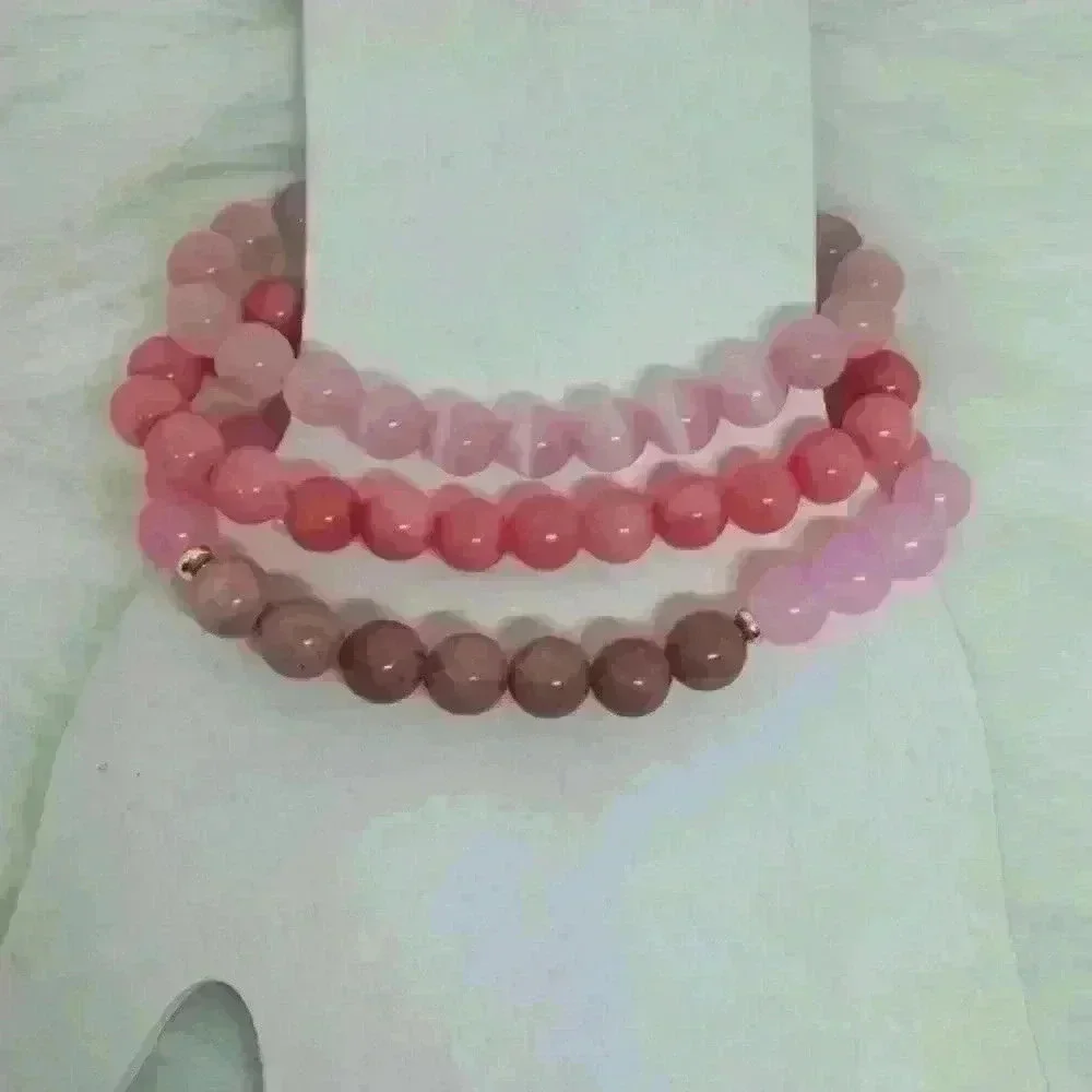 Pink Dream Beaded Bracelet Bundle Set 3